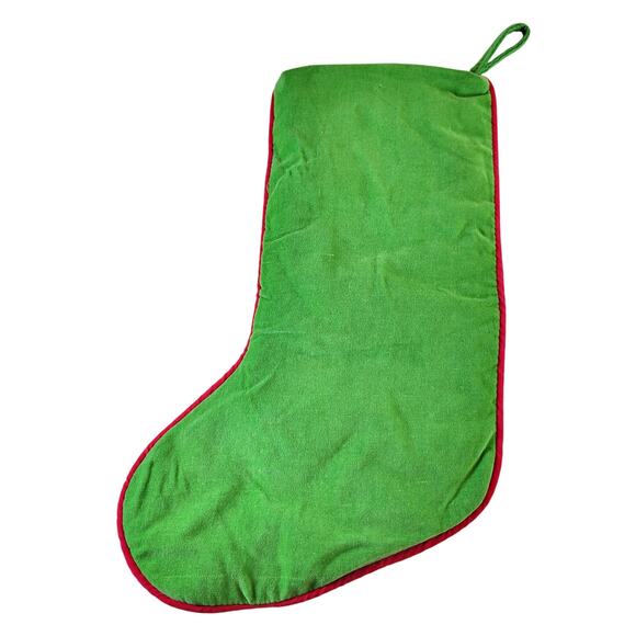 Christmas Stockings Set of 2 Green Red Embroidered Rhinestone 19" Holiday Decor - Picture 11 of 16